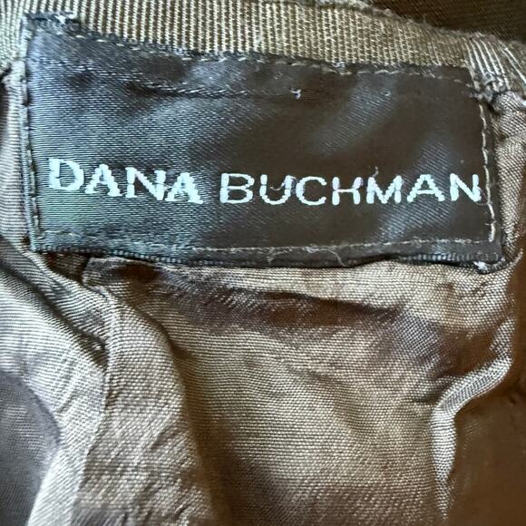 Dana Buchman Olive Green Wool Straight Leg Pants Size 12 Womens Career Trousers - Picture 5 of 8